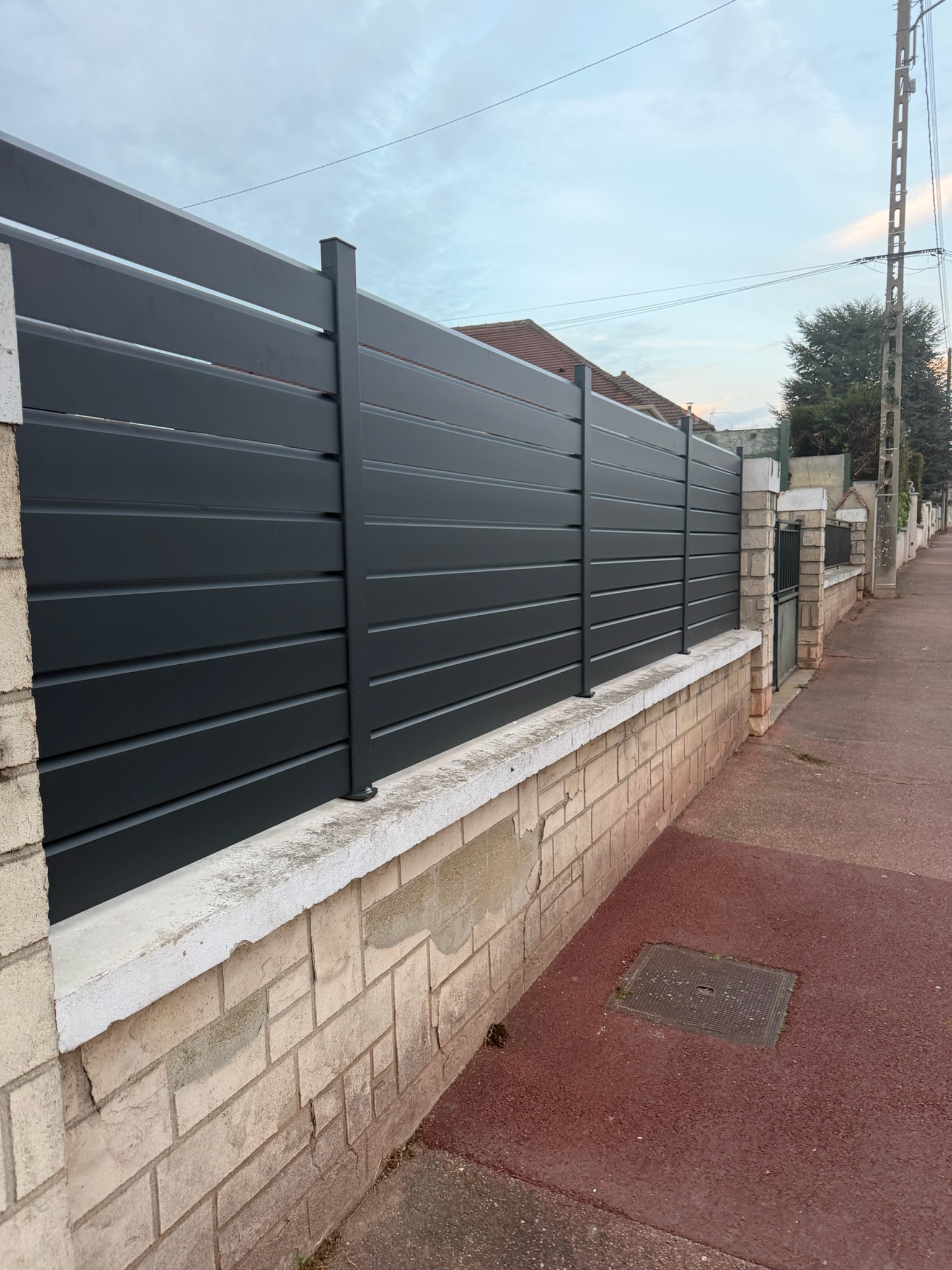 Allée de jardin et clôture végétale